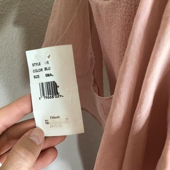 Dress the Population Diana Gown Size Small Blush Side Slit Cold Shoulder New - Picture 9 of 15